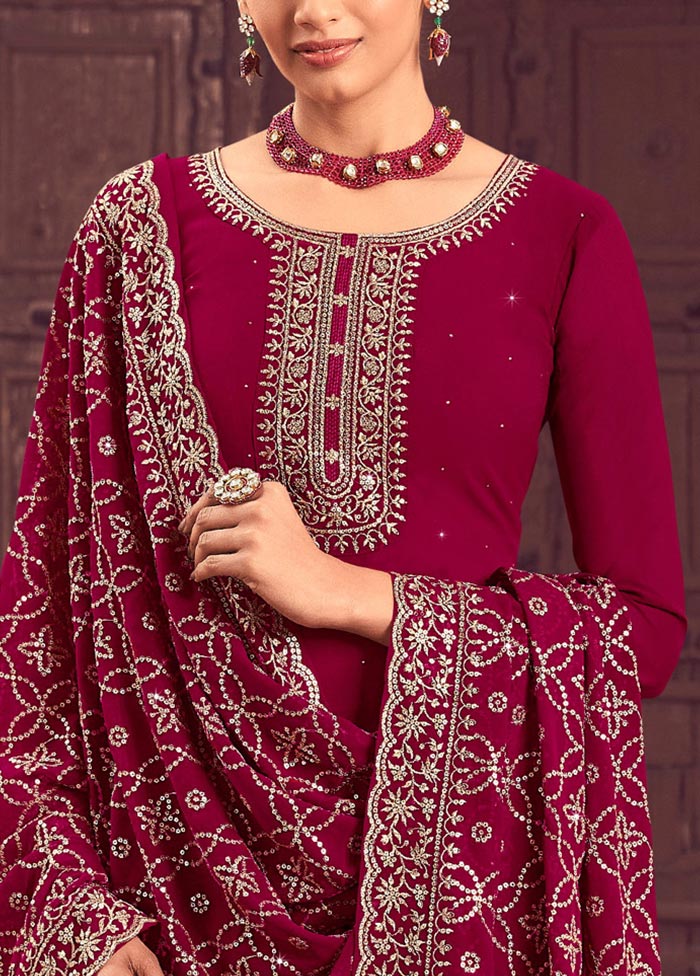 3 Pc Rani Semi Stitched Georgette Suit Set Sale Cheap Pices