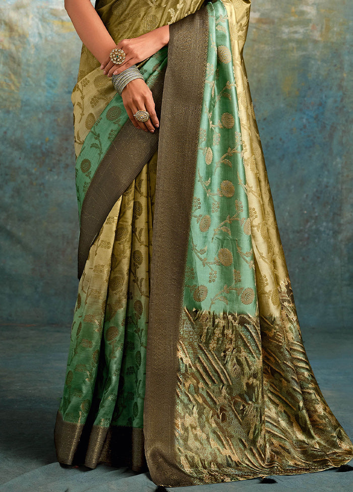 Brown Spun Silk Saree With Blouse Piece Recommend Sale Online