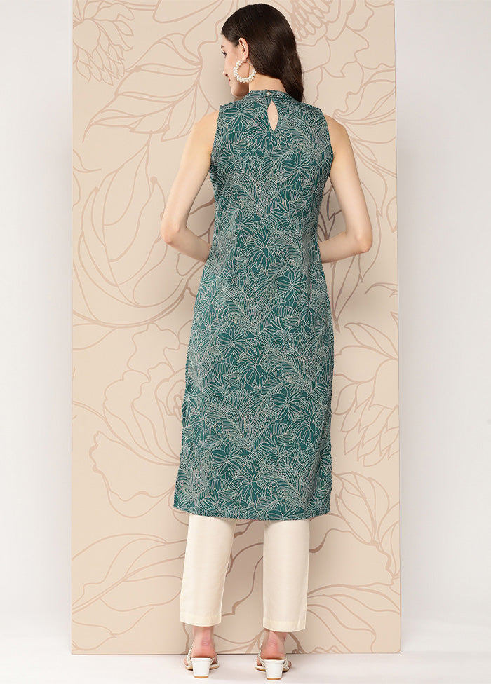 Green Readymade Silk Kurti For Sale Online