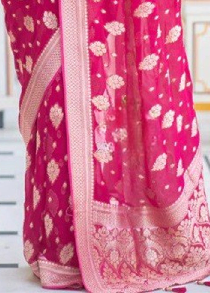 Rani Banarasi Silk Saree With Blouse Piece Fast Delivery For Sale