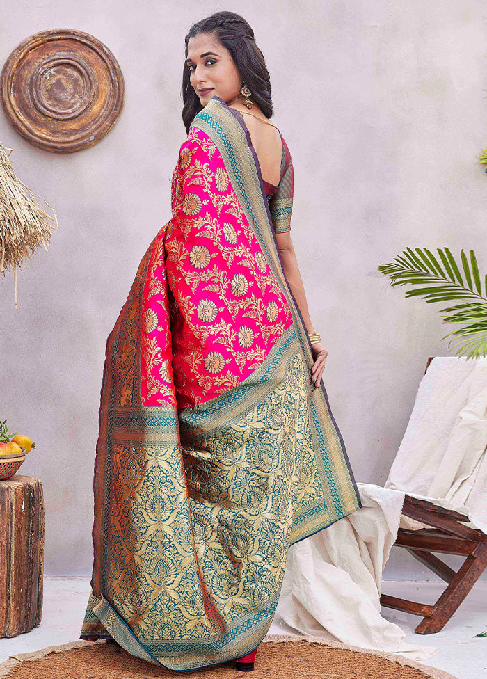 Pink Baluchari Silk Saree With Blouse Piece Wide Range Of Cheap Online