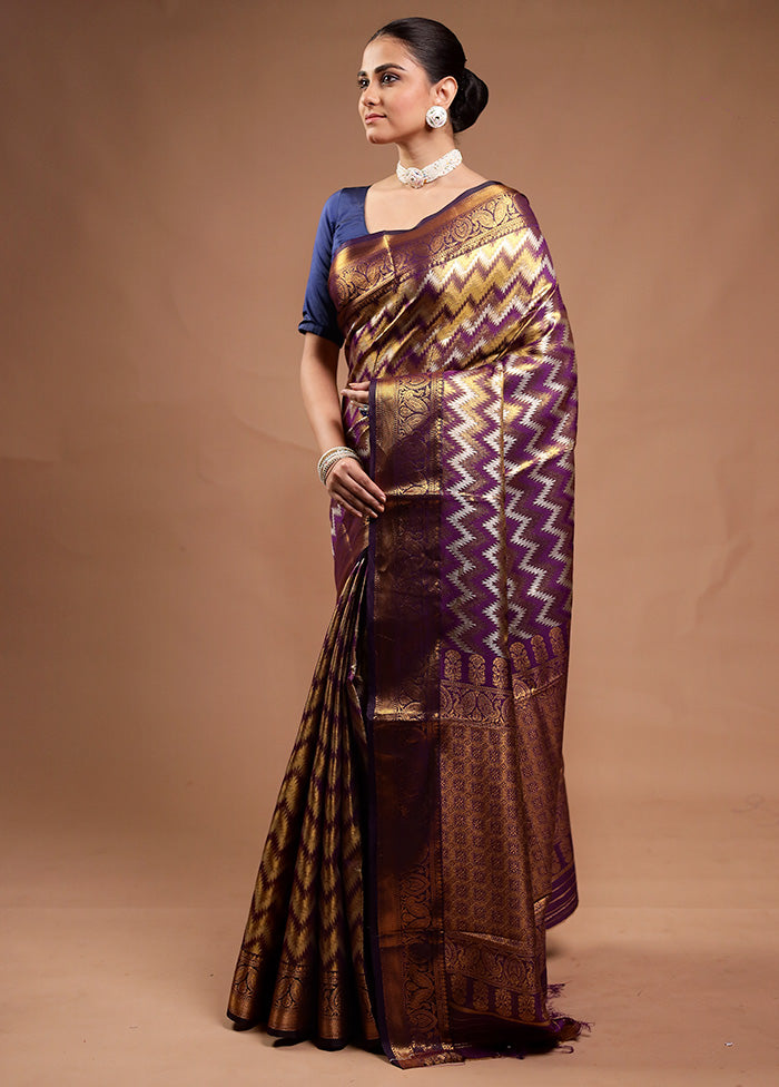 Golden Kanjivaram Silk Saree With Blouse Piece Cheap With Mastercard