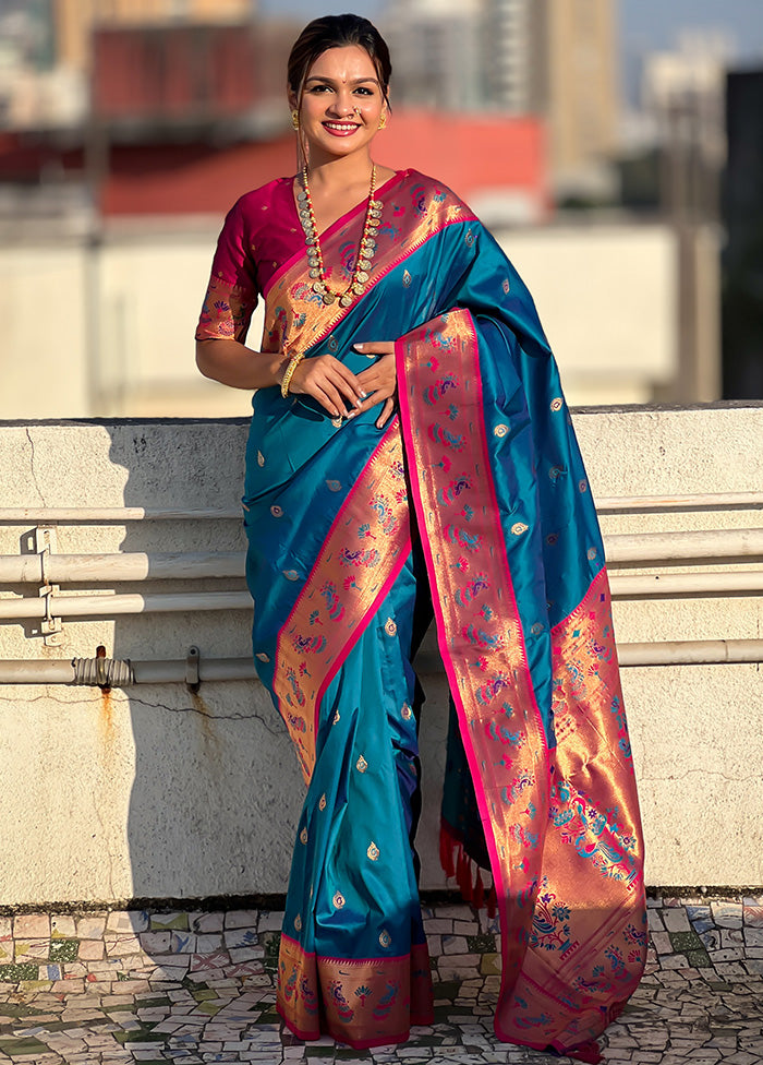 Blue Spun Silk Saree With Blouse Piece Find Great Cheap Online