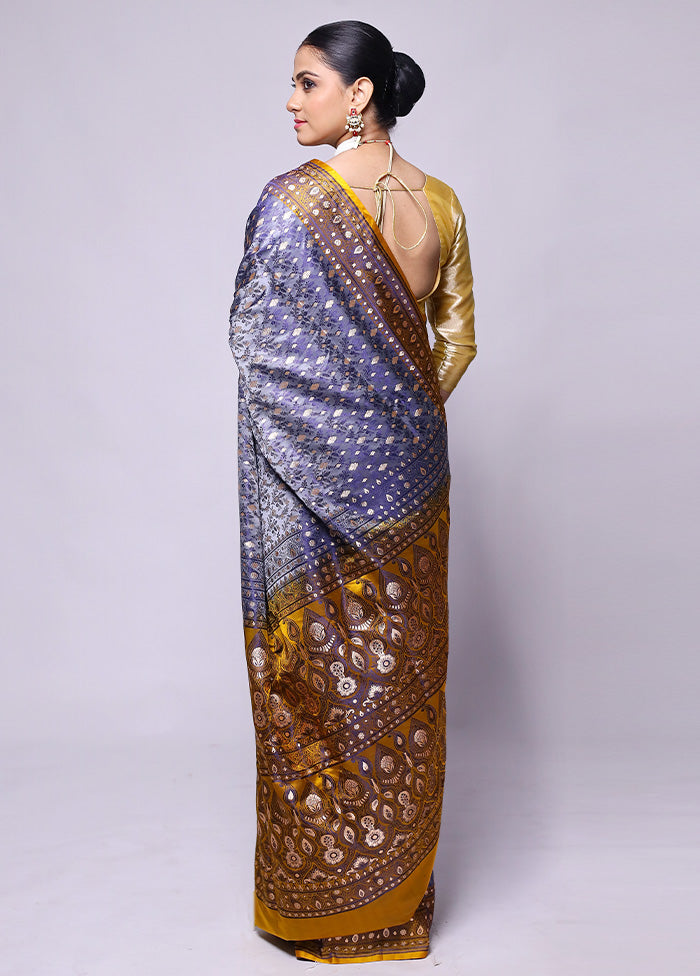 Purple Tanchoi Silk Saree With Blouse Piece Buy Cheap Very Cheap