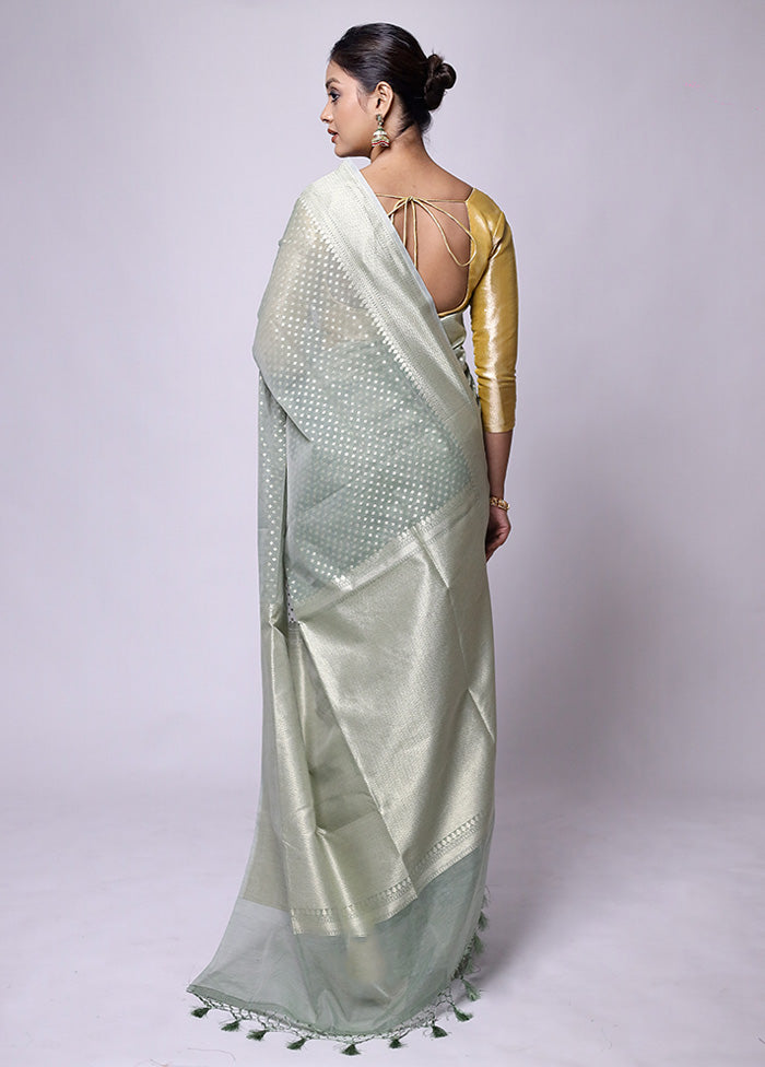 Green Kora Silk Saree With Blouse Piece Where To Buy Low Pice