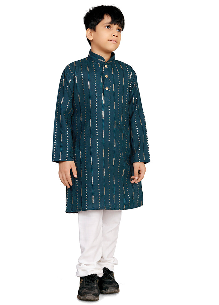 Teal Cotton Silk Kurta Pajama Set Amazon Footaction