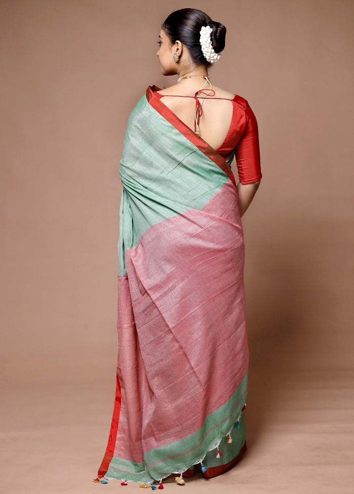 Green Matka Silk Saree With Blouse Piece Genuine Sale Online