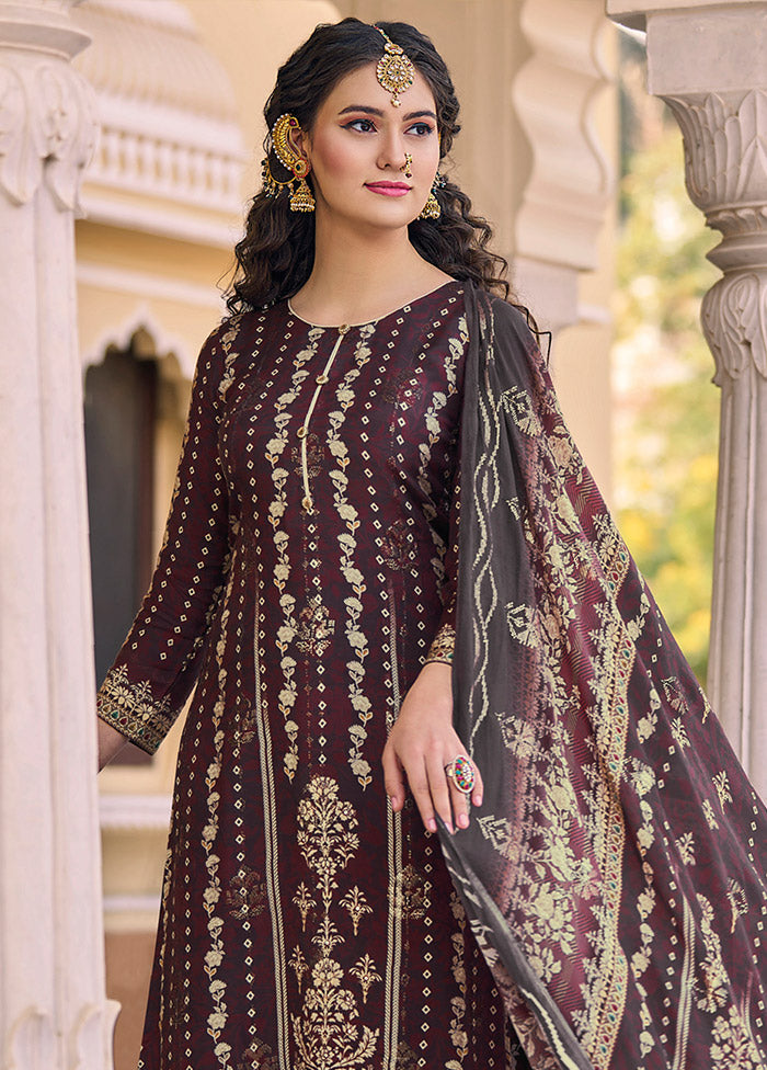 3 Pc Multicolor Unstitched Silk Suit Set Clearance Outlet