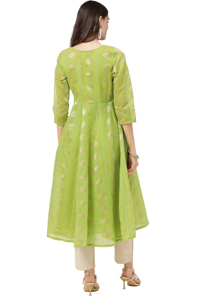 Olive Green Readymade Chanderi Kurti Sale Supply