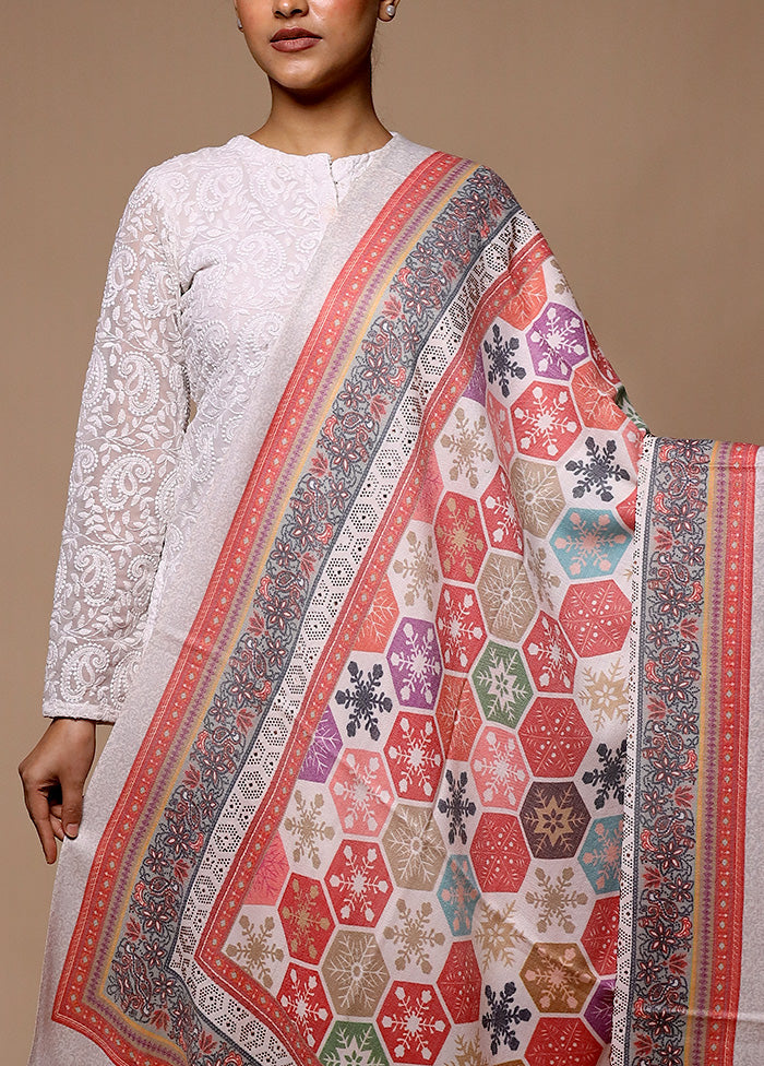 Grey Butta Work With Zari Woven Border Shawl Pay With Paypal Cheap Pice