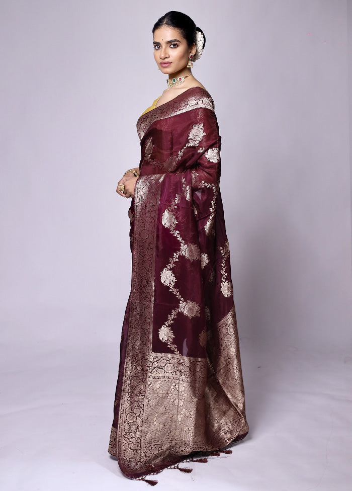 Maroon Dupion Silk Saree With Blouse Piece Outlet Best Seller