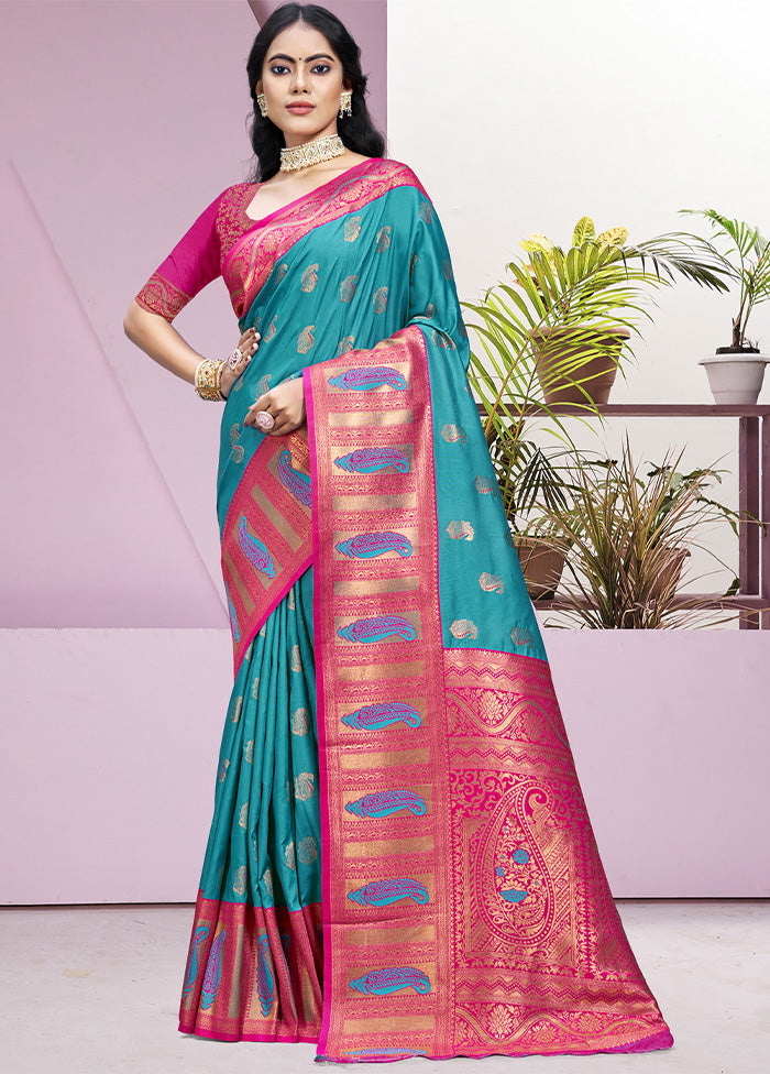 Sky Blue Dupion Silk Saree With Blouse Piece Buy Cheap Huge Surprise