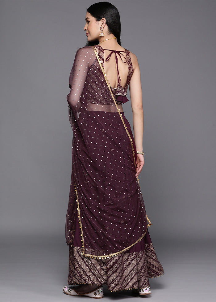 Wine Silk Readymade Lehenga With Dupatta Outlet Locations Sale Online