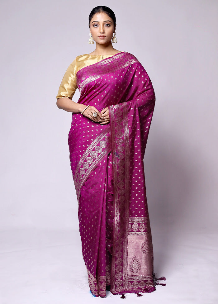 Pink Dupion Silk Saree With Blouse Piece Official