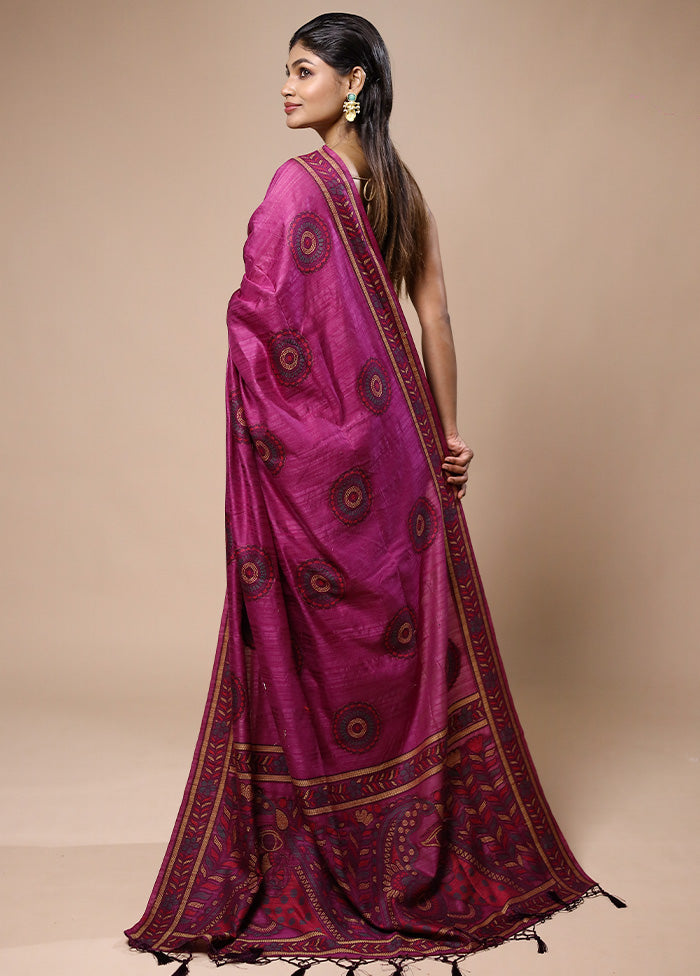 Purple Dupion Silk Saree With Blouse Piece Discount Amazon