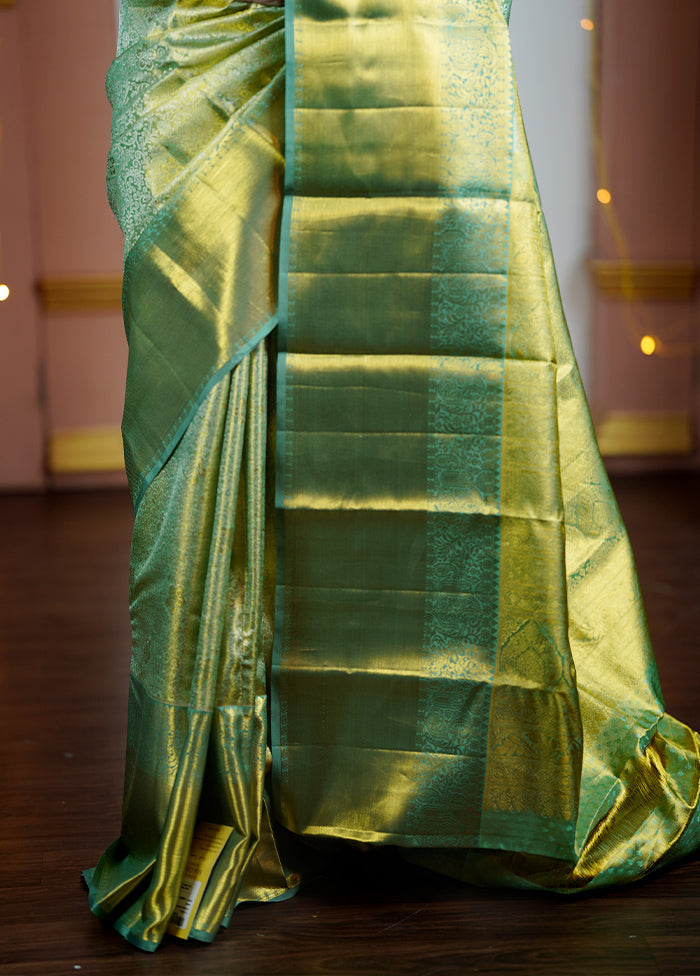 Green Handloom Kanchipuram Pure Silk Saree With Blouse Piece Free Shipping Browse