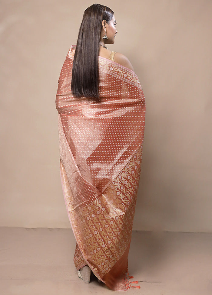 Orange Tissue Silk Saree With Blouse Piece Recommend Cheap Online