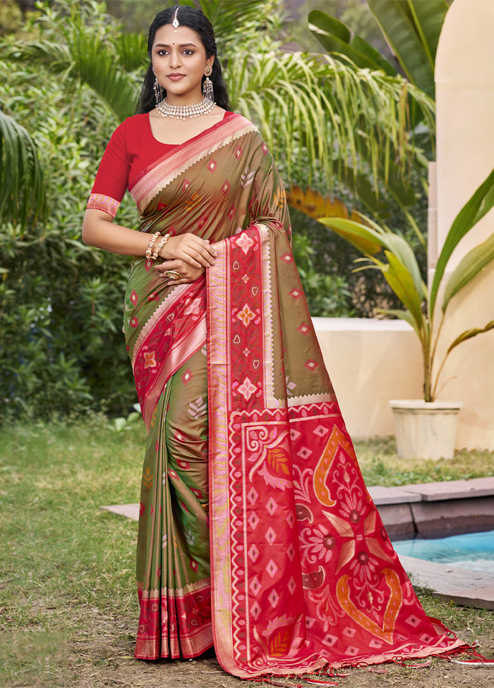 Brown Spun Silk Saree With Blouse Piece Free Shipping Cheap Online