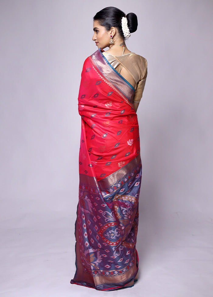 Red Dupion Silk Saree With Blouse Piece Cheap Get To Buy