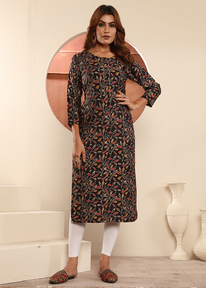 Black Readymade Viscose Kurti With Mastercard