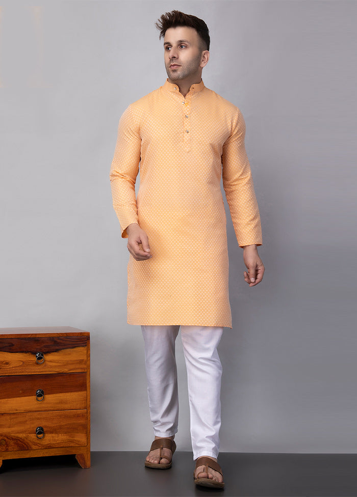 2 Pc Lemon Viscose Kurta Pajama Set Best Sale Cheap Pice