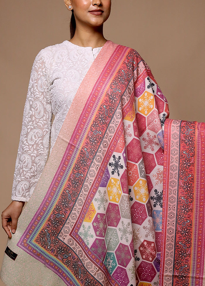 Pink Butta Work With Zari Woven Border Shawl Buy Cheap 2025