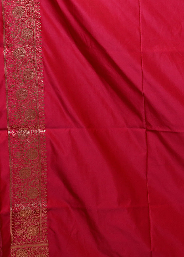 Pink Banarasi Silk Saree With Blouse Piece Cheap Pice Wholesale Pice