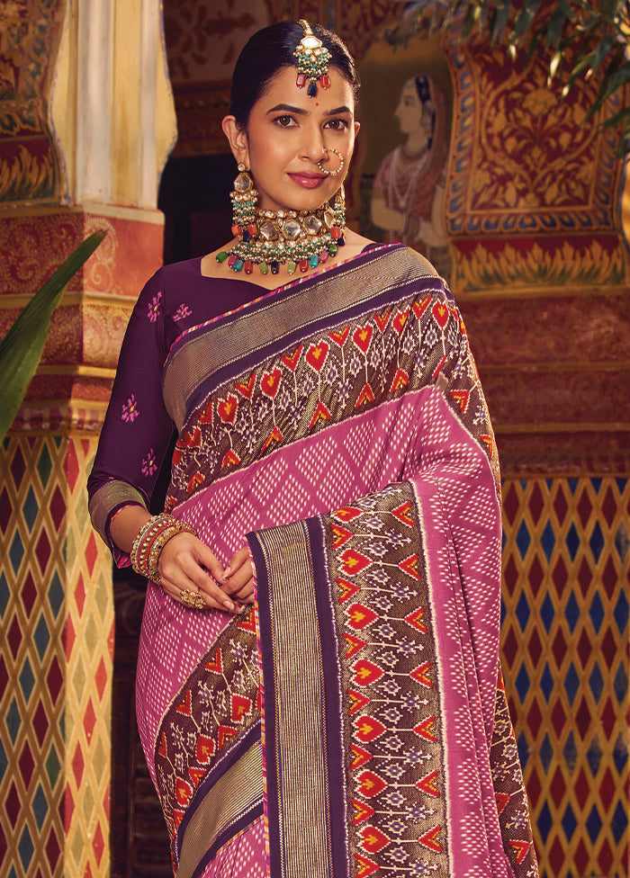 Purple Spun Silk Saree With Blouse Piece Free Shipping Deals