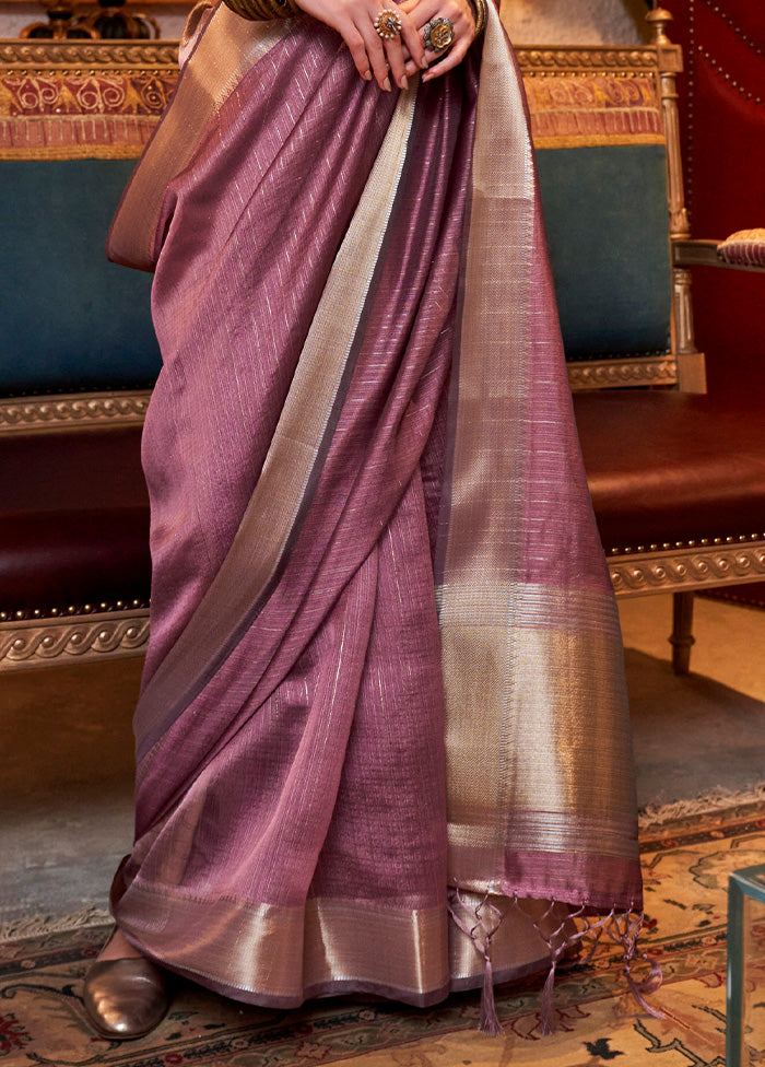 Mauve Chiffon Silk Saree With Blouse Piece Popular Cheap Online