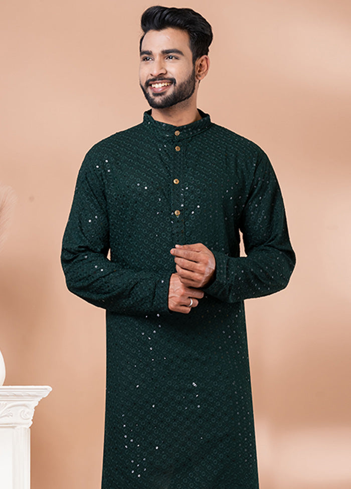 Green Silk Kurta And Pajama Set Sast Online