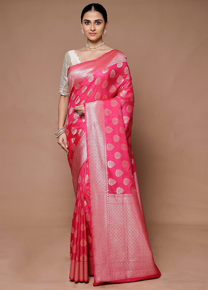 Pink Uppada Silk Saree With Blouse Piece Latest Sale Online