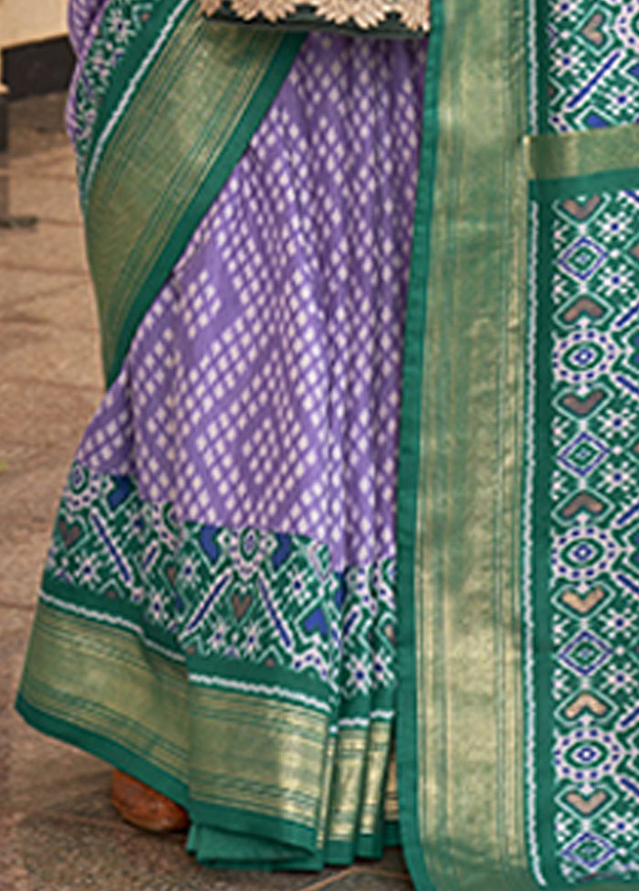 Purple Spun Silk Saree With Blouse Piece Cheap Purchase