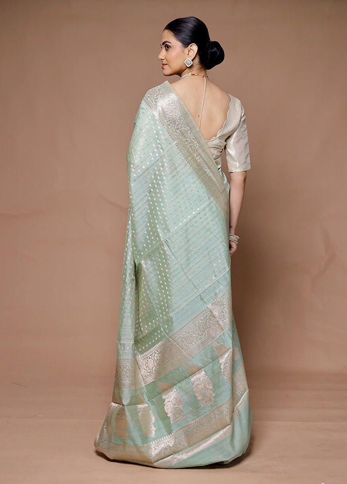 Green Kora Silk Saree With Blouse Piece 2025 Newest Cheap Online