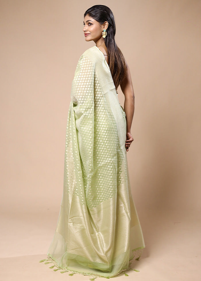 Green Kora Silk Saree With Blouse Piece Clearance Footaction