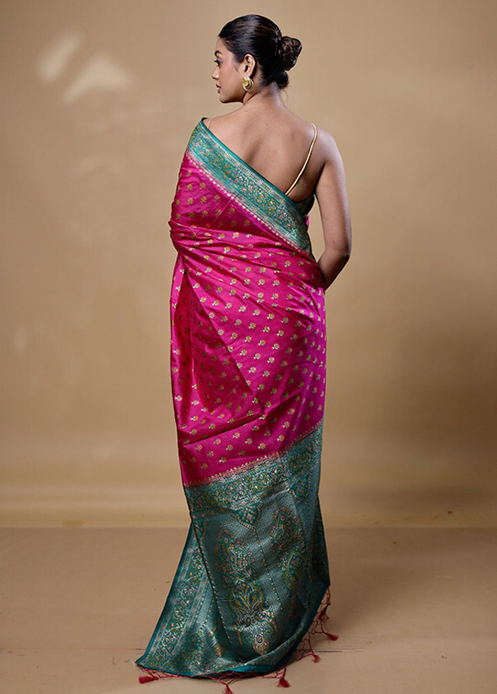 Pink Dupion Silk Saree With Blouse Piece Explore