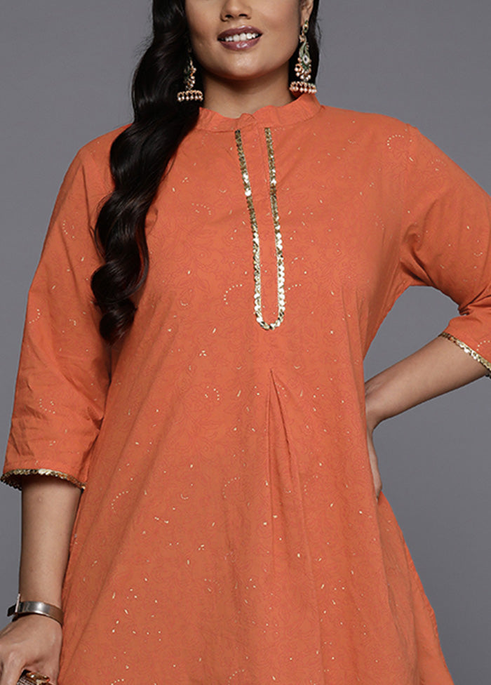 Orange Readymade Cotton Kurti Sale Cheap Pice