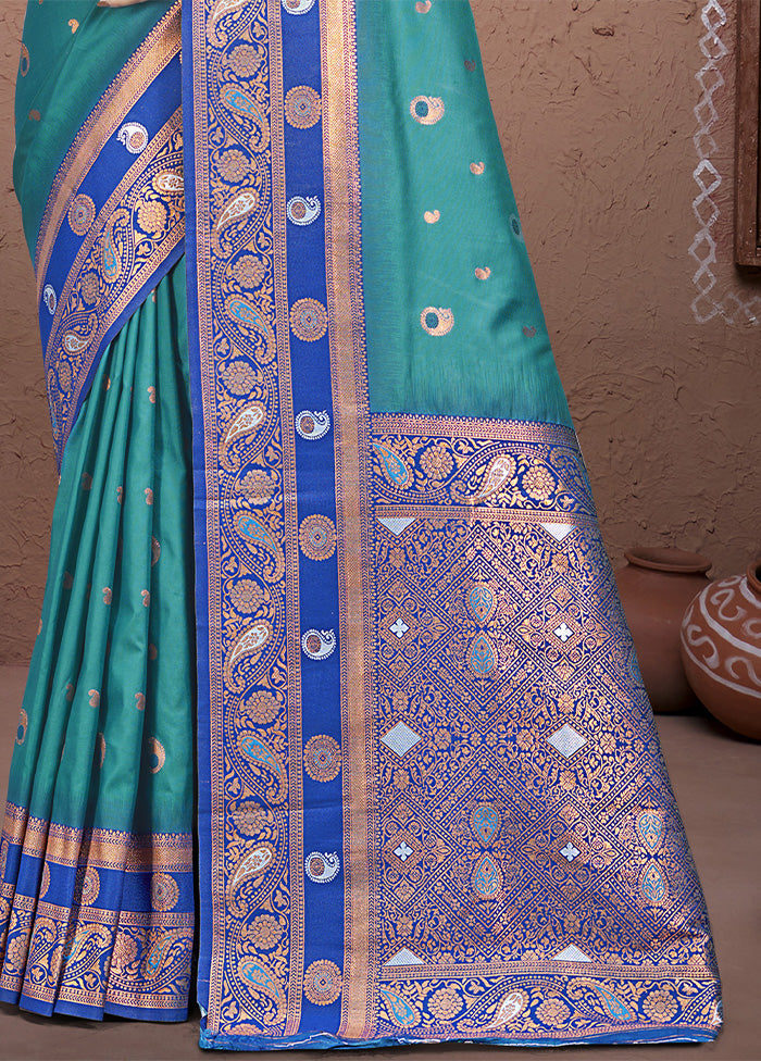 Sky Blue Dupion Silk Saree With Blouse Piece Good Selling Online