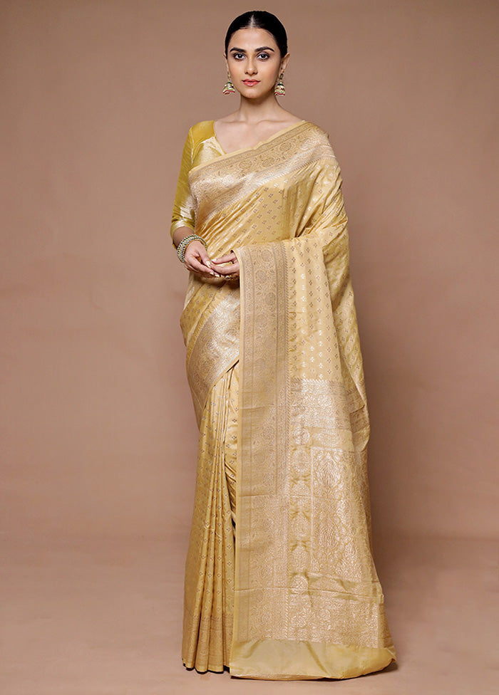 Golden Georgette Saree With Blouse Piece Clearance With Mastercard