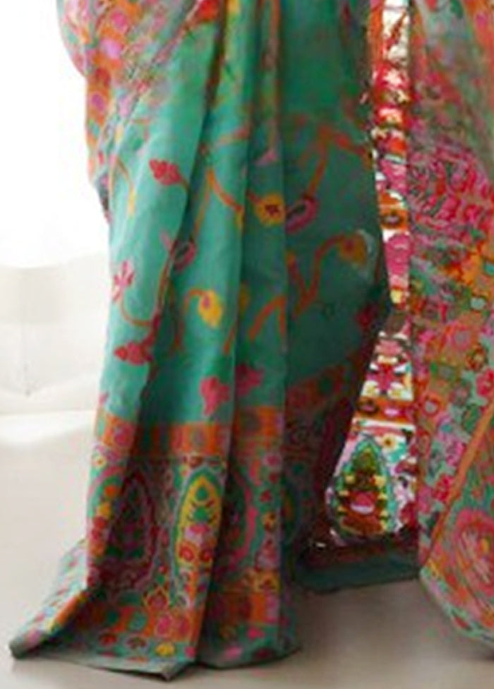 Multicolor Banarasi Silk Saree With Blouse Piece Perfect