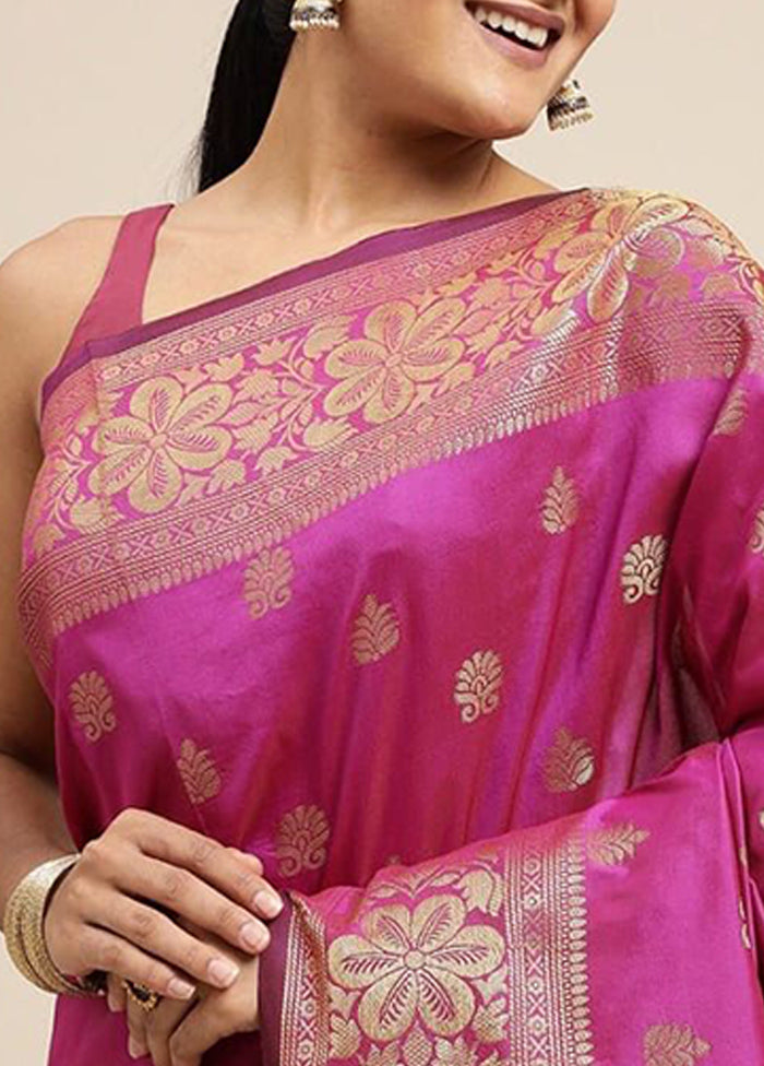 Rani Banarasi Silk Saree With Blouse Piece Great Deals Cheap Pice