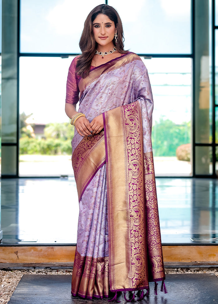 Light Purple Spun Silk Saree With Blouse Piece Buy Cheap Websites