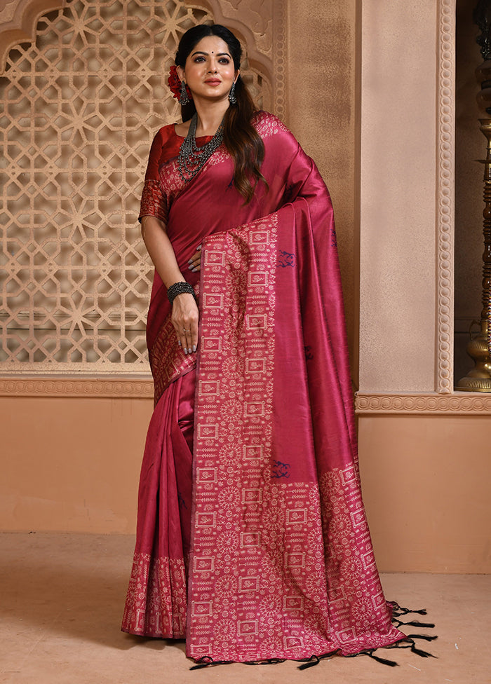 Rani Spun Silk Saree With Blouse Piece Cheap Online Store Manchester