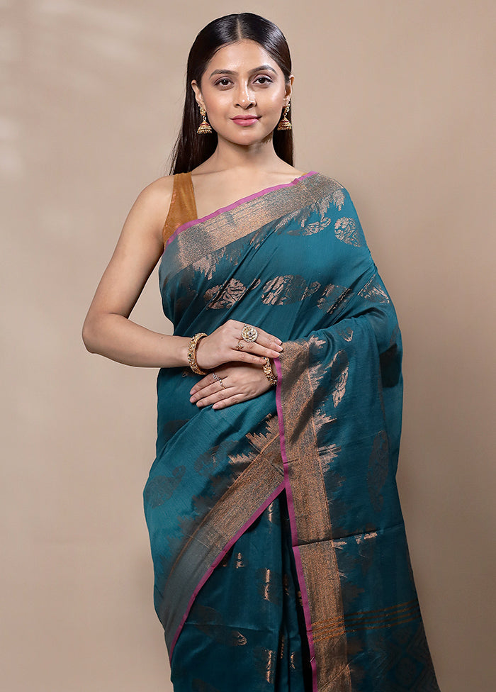 Green Khadi Cotton Saree With Blouse Piece Cheap Outlet Locations