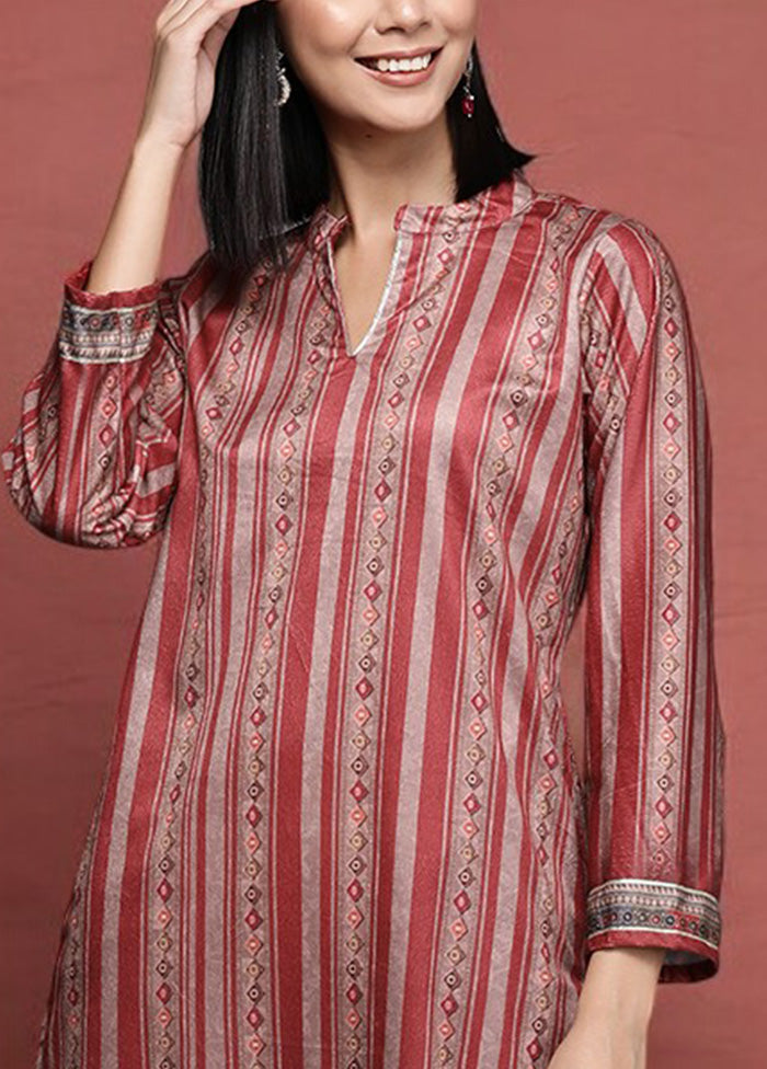 Maroon Readymade Velvet Kurti Sast Online