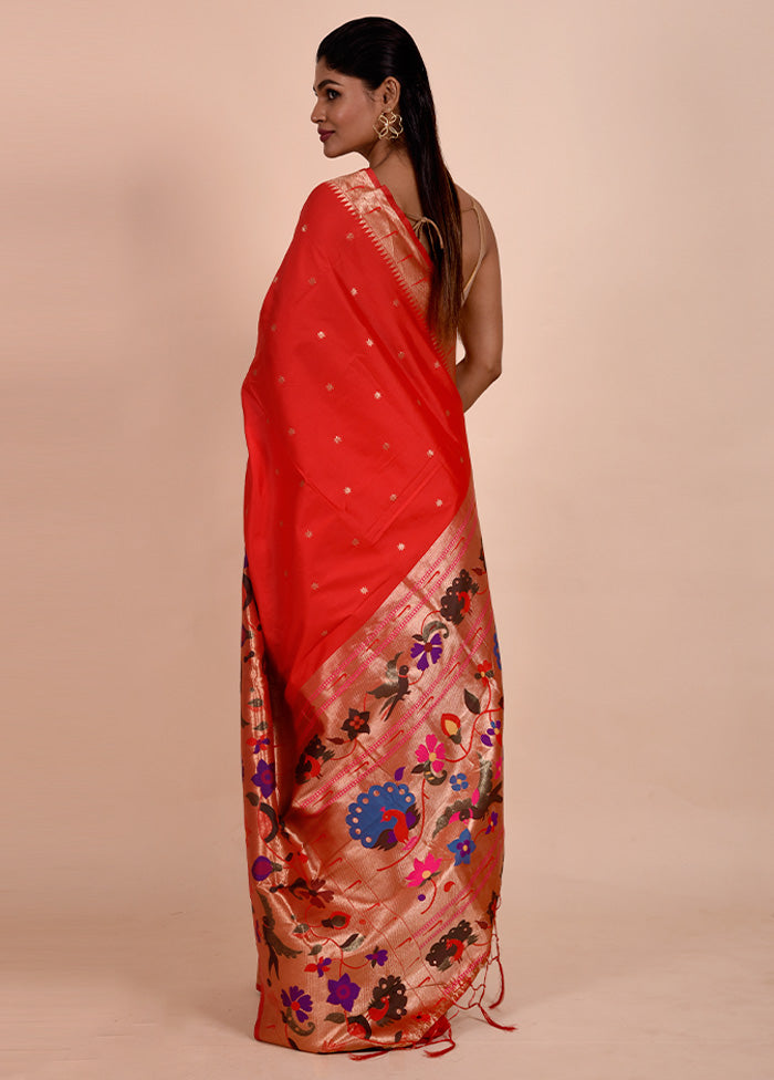 Red Dupion Silk Saree With Blouse Piece Sale Enjoy