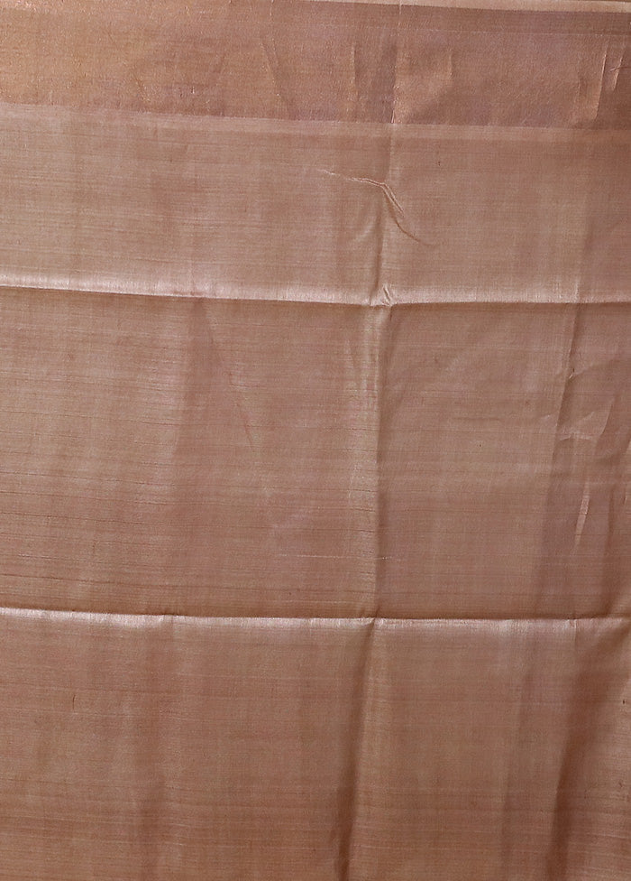 Cream Handloom Tussar Pure Silk Saree With Blouse Piece Cost For Sale