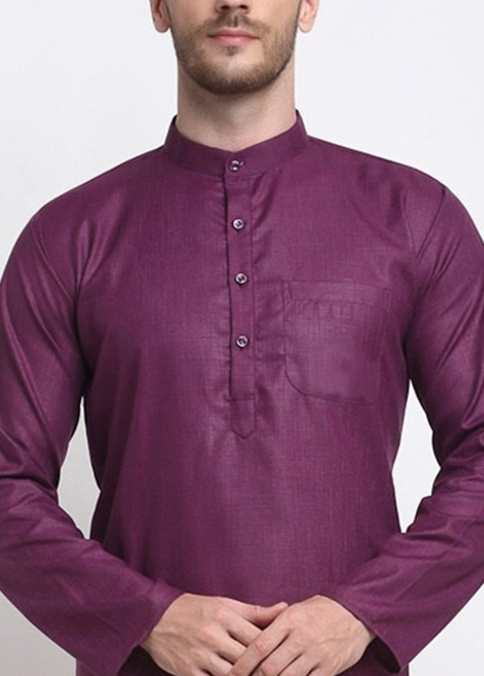 Purple Cotton Kurta And Pajama Set Outlet Looking For