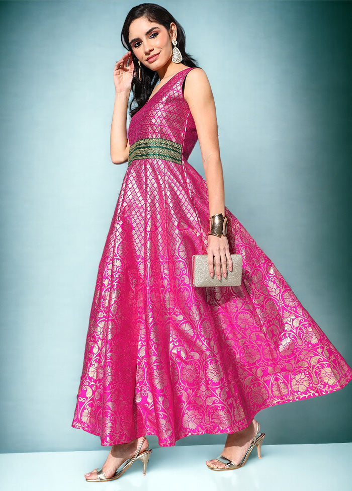 Pink Readymade Silk Indian Dress Online Online For Sale