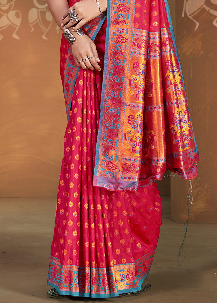 Red Spun Silk Saree With Blouse Piece Wholesale Pice