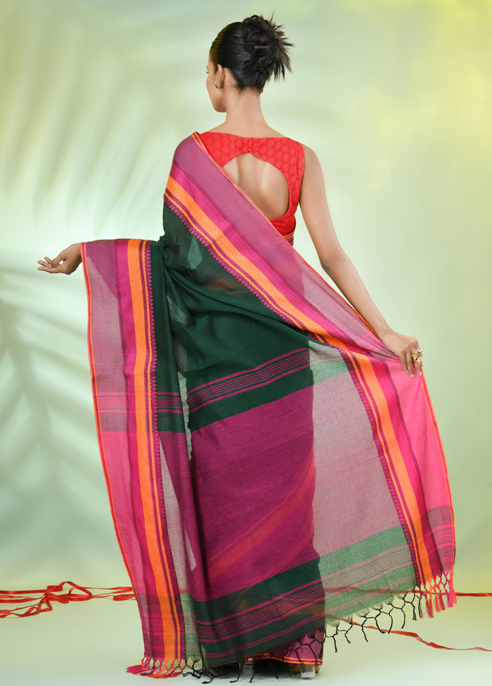 Green Cotton Saree With Blouse Piece Buy Cheap Official Site